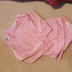 Adidas track suit size 5 powder pink